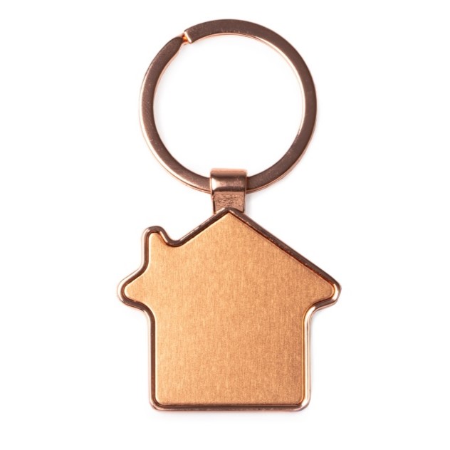 House-shaped metal keychain for engraving